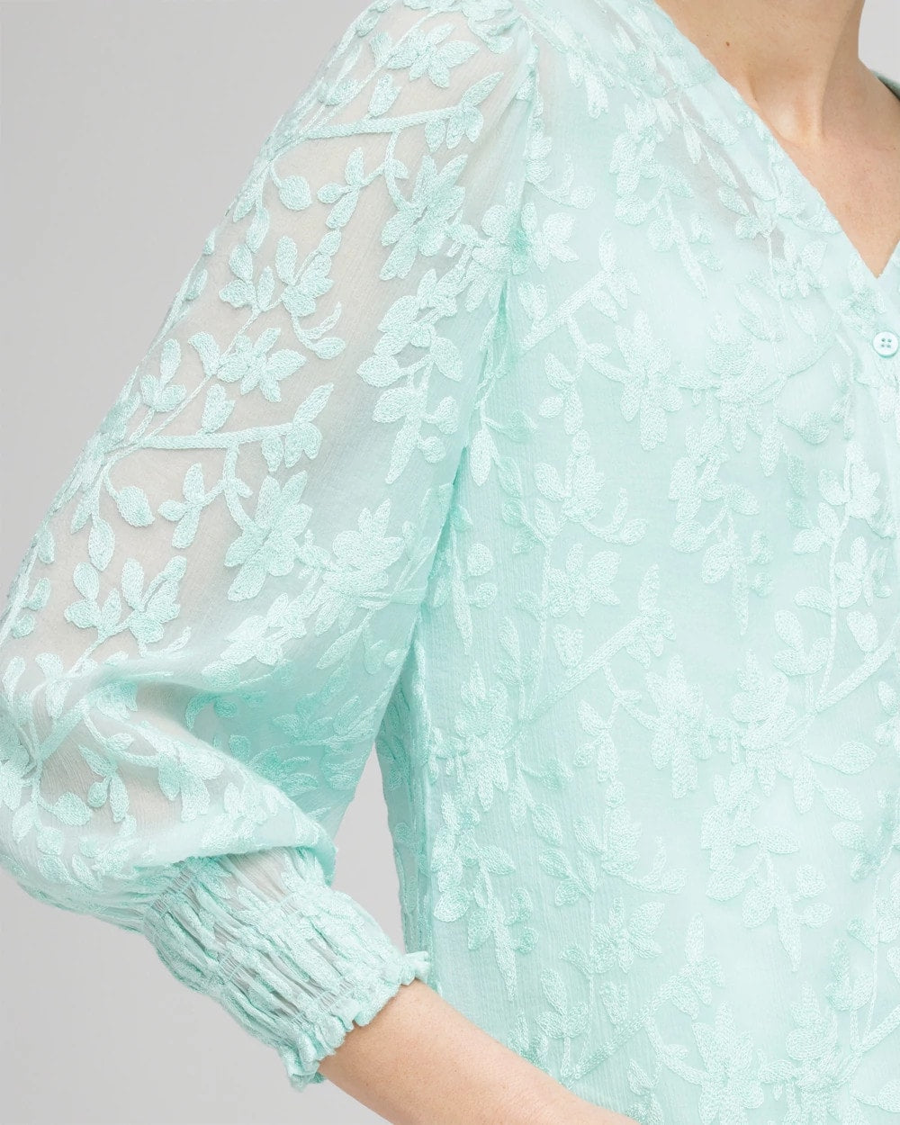 Chico's - Floral Soutache V-Neck Blouse