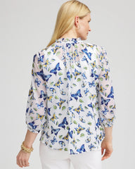 Chico's - Ruffle Collar Butterfly Burnout Blouse