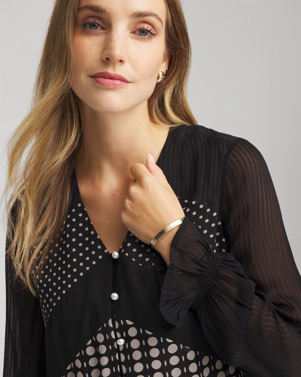 Chico's - Georgette Polka Dot Blouse