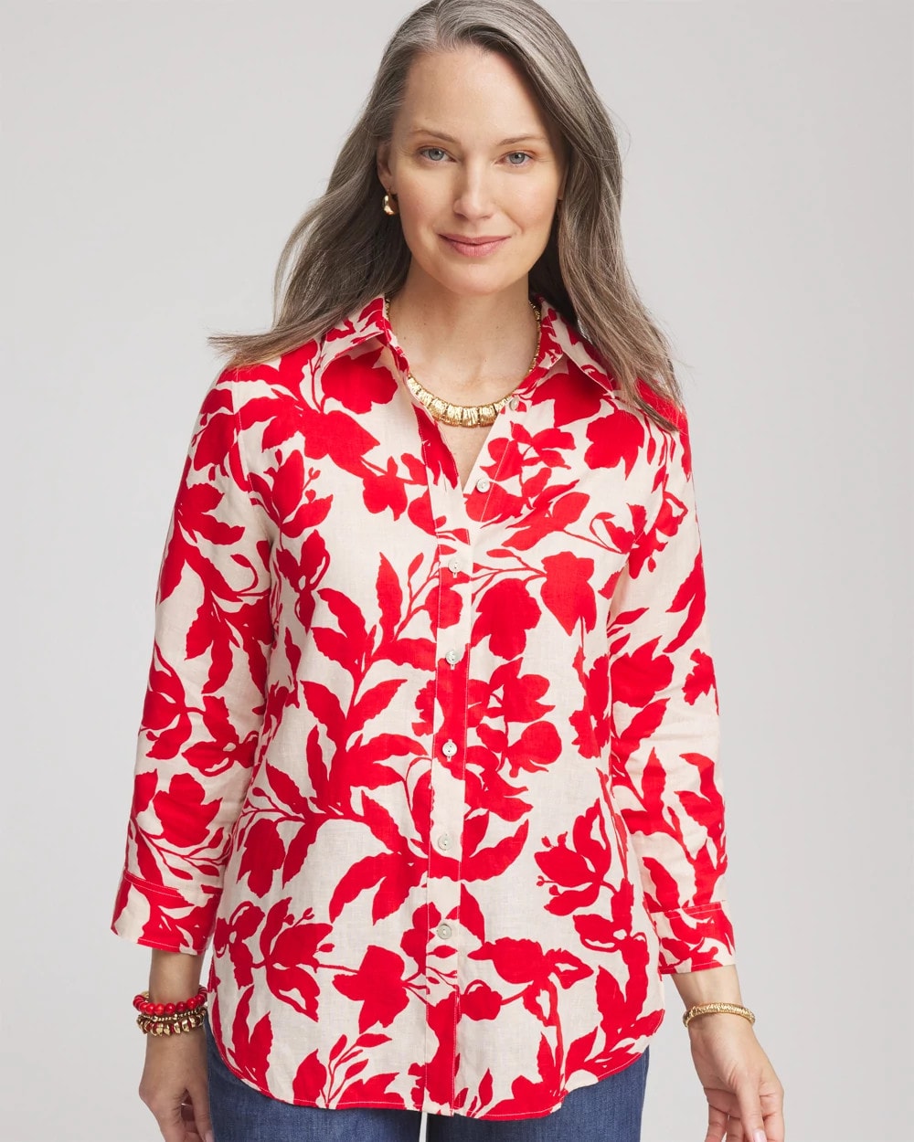 Chico's - No Iron™ Floral Linen Shirt