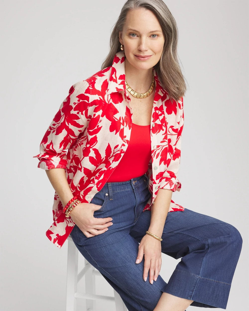 Chico's - No Iron™ Floral Linen Shirt