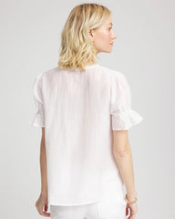 Chico's - Pleated Cotton-Silk Shirt