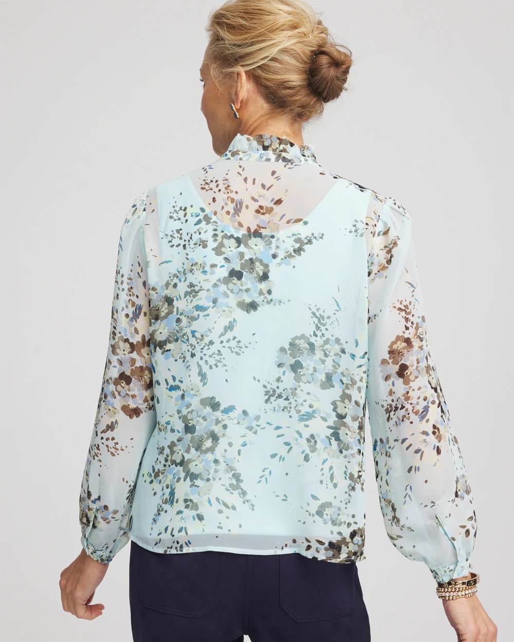 Chico's - Floral Georgette Peasant Blouse