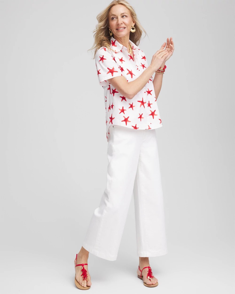 Chico's - Starfish Short Sleeve Swing Shirt