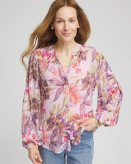 Chico's - Floral Georgette Pintuck Blouse