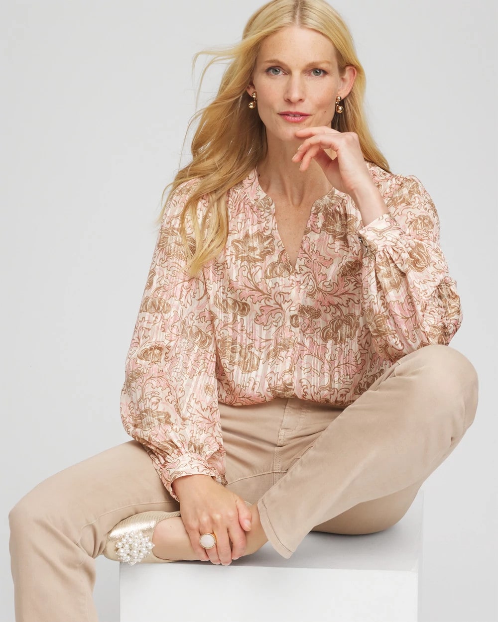 Chico's - Revival Bloom Chiffon Blouse