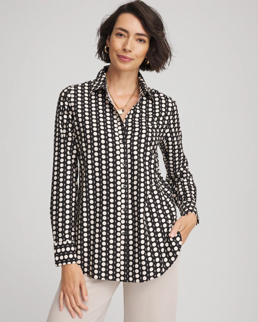 Chico's - No Iron™ Printed Sateen Shirt