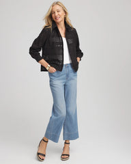 Chico's - Embroidered Eyelet Collared Shirt