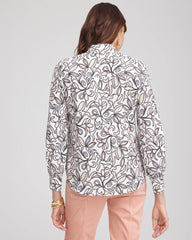 Chico's - Faux Silk Floral Collared Shirt