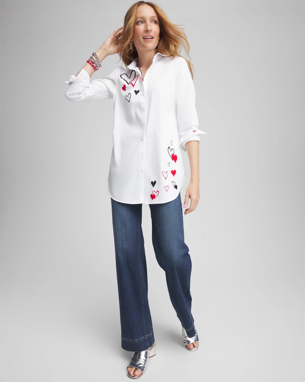 Chico's - No Iron™ Valentine's Day Embroidered Tunic