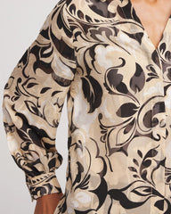 Chico's - Floral Burnout Blouson-Sleeve Blouse