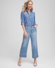 Chico's - Embroidered Tencel™ Denim Shirt