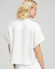Chico's - Embroidered Dolman Sleeved Linen Blouse