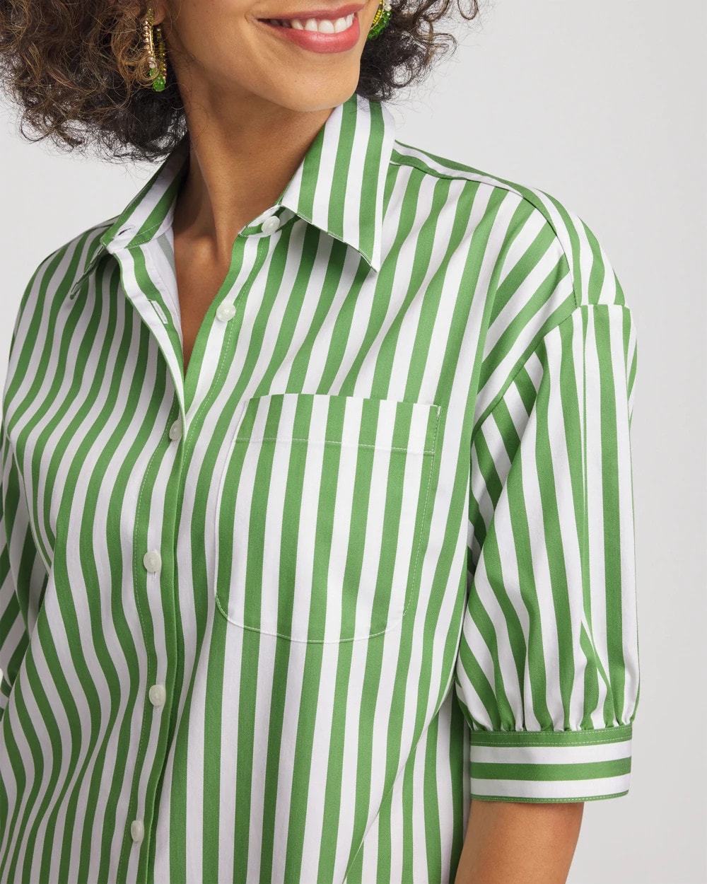Chico's - No Iron™ Short Striped Shirt