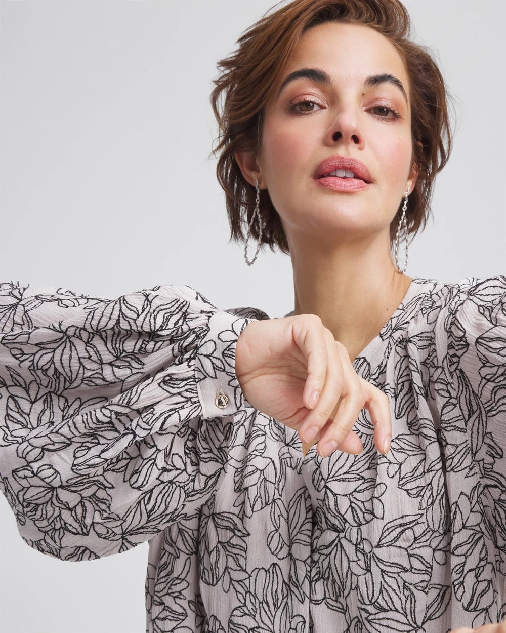 Chico's - Crepe Embroidered Blouse