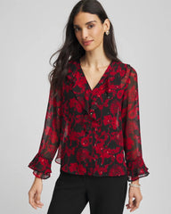 Chico's - Georgette Clip Dot Ruffle Blouse