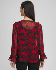 Chico's - Georgette Clip Dot Ruffle Blouse