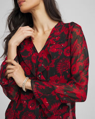 Chico's - Georgette Clip Dot Ruffle Blouse
