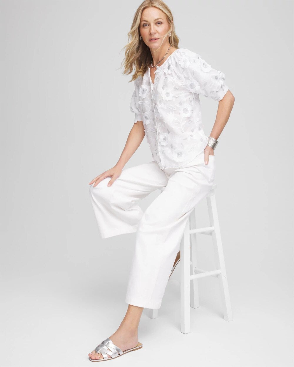 Chico's - Applique Embroidered Top