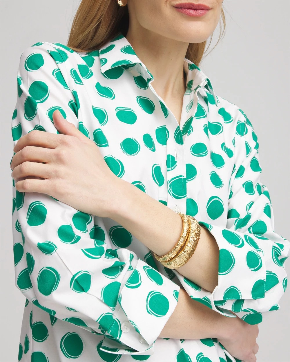 Chico's - No Iron™ Polka-Dot Sateen Shirt