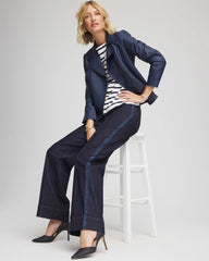 Chico's - Frayed High-Rise Wide-Leg Jeans