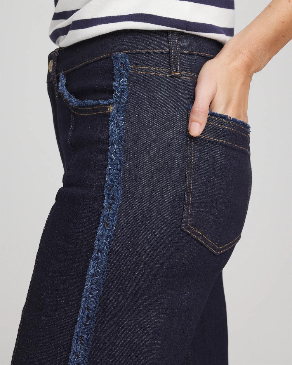 Chico's - Frayed High-Rise Wide-Leg Jeans