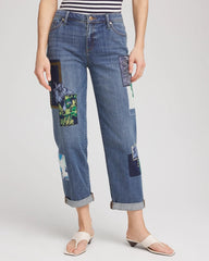 Chico's - Boyfriend Patchwork Cropped Jeans