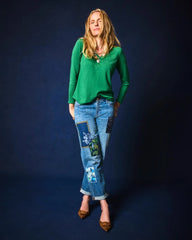 Chico's - Boyfriend Patchwork Cropped Jeans