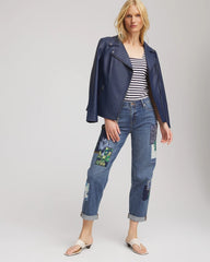 Chico's - Boyfriend Patchwork Cropped Jeans
