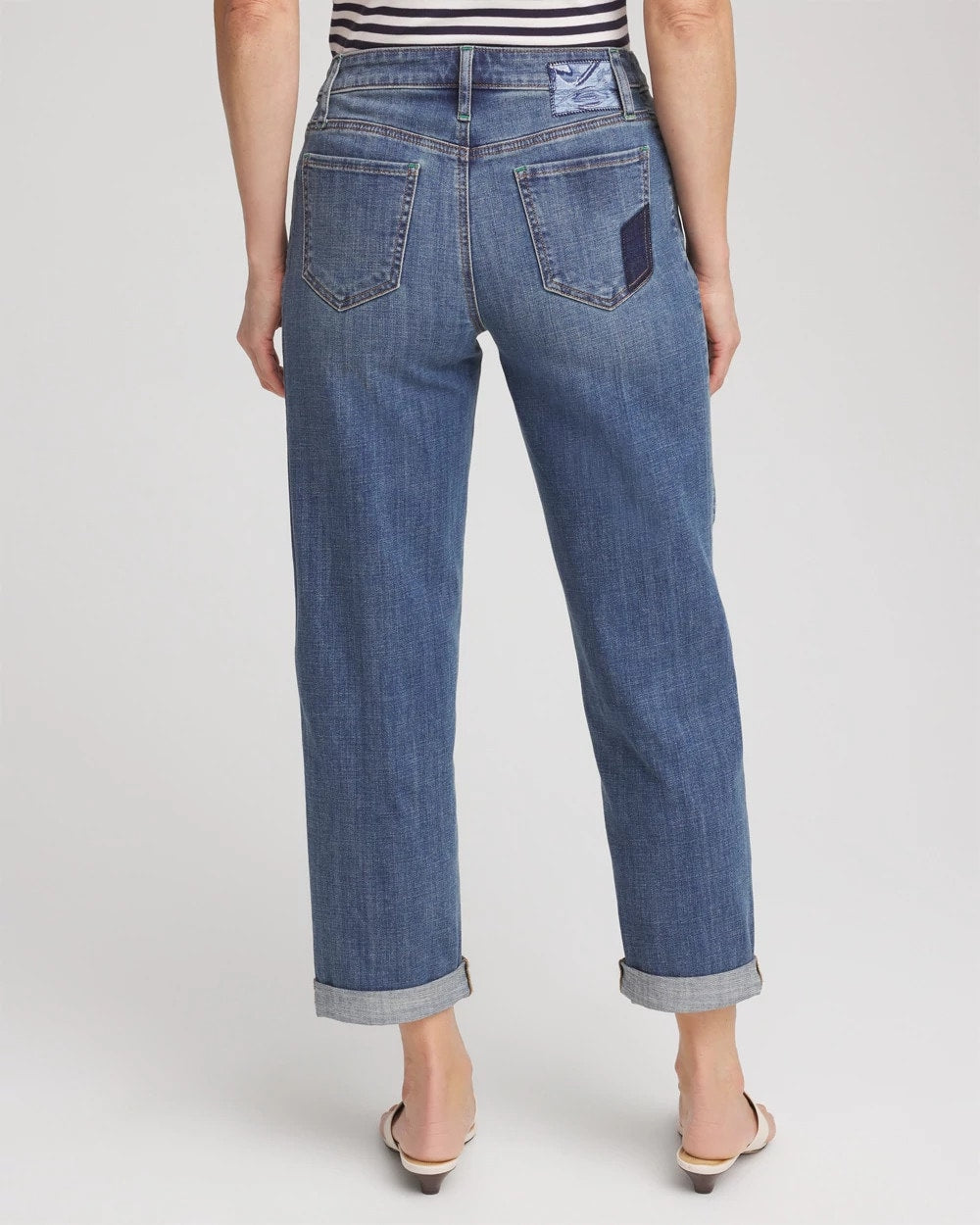 Chico's - Boyfriend Patchwork Cropped Jeans