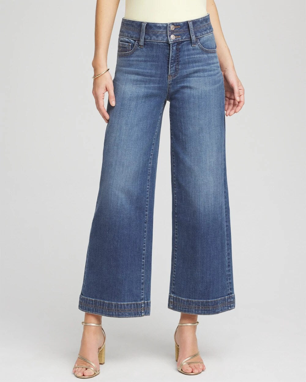 Chico's - Double Stitch Wide-Leg Cropped Pants