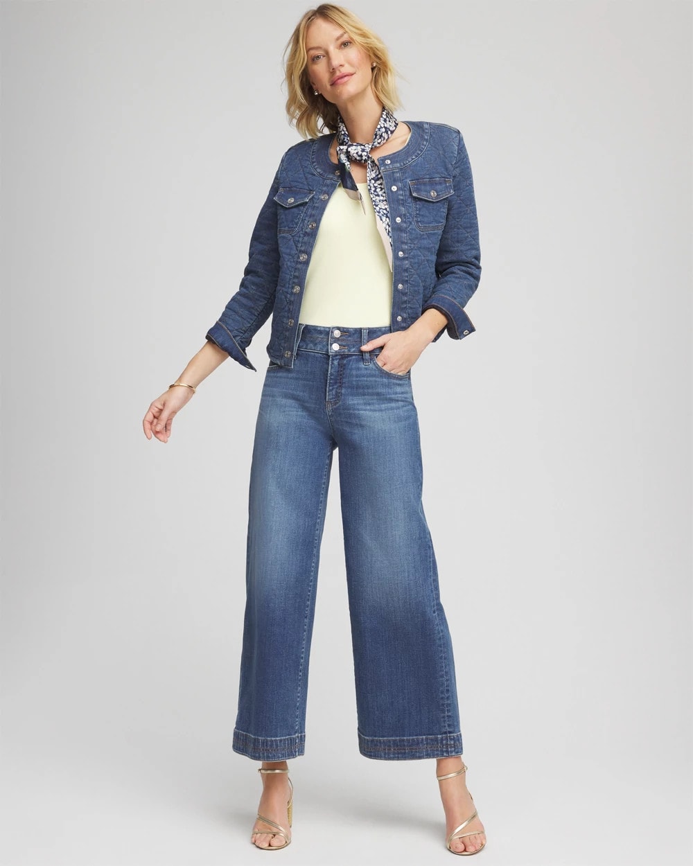 Chico's - Double Stitch Wide-Leg Cropped Pants
