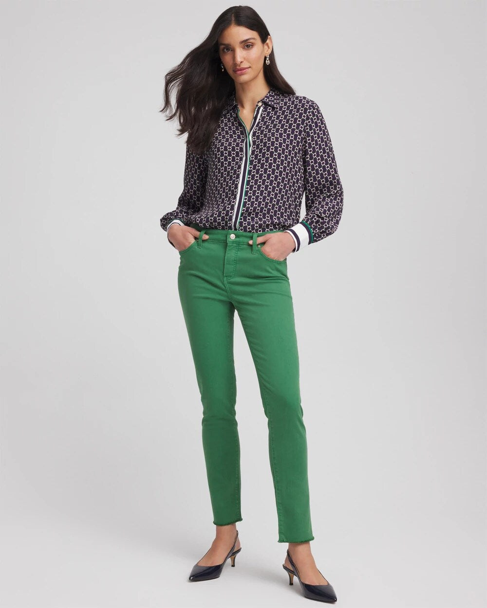 Chico's - Girlfriend Fray Hem Ankle Jeans