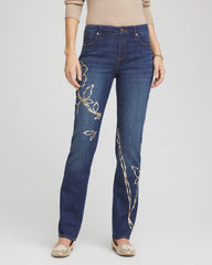 Chico's - Sequins Rose Girlfriend Slim-Leg Jeans
