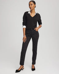 Chico's - Stone Embellished Girlfriend Slim Ankle Jeans