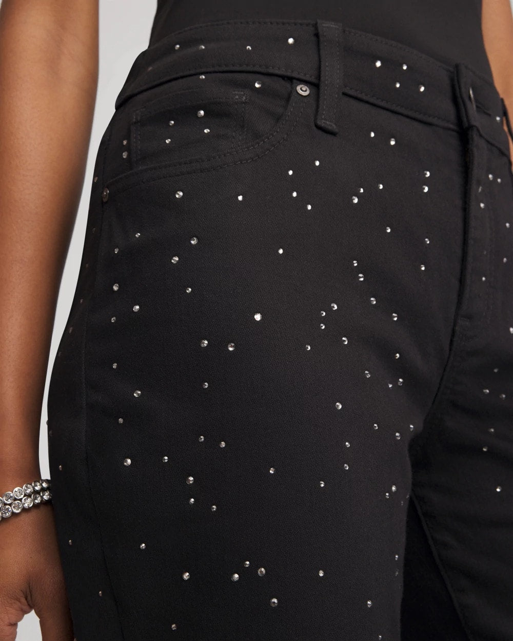 Chico's - Stone Embellished Girlfriend Slim Ankle Jeans