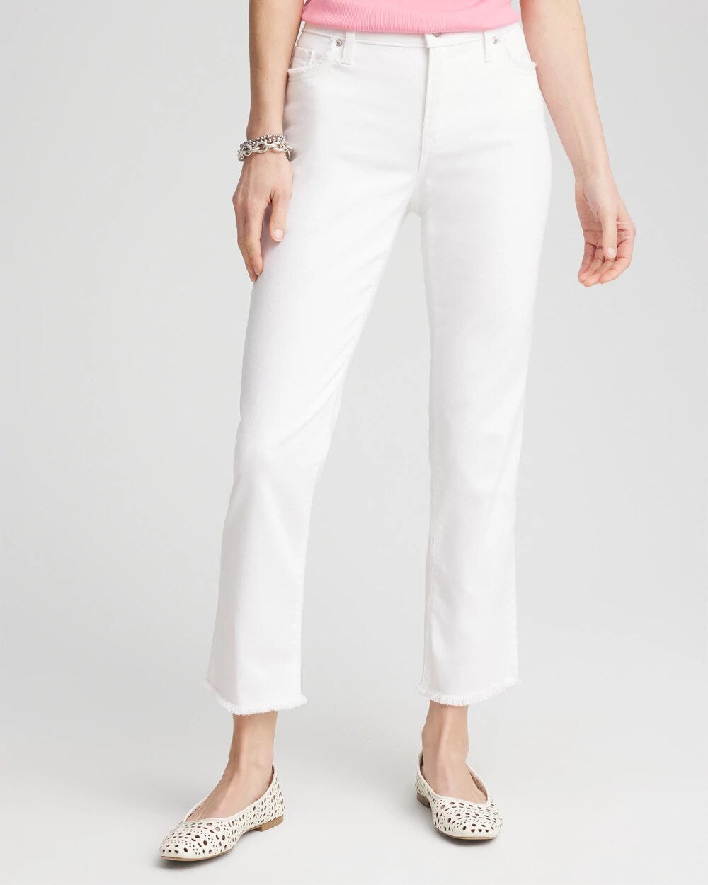 Chico's - Girlfriend Frayed Cropped No Stain Jeans