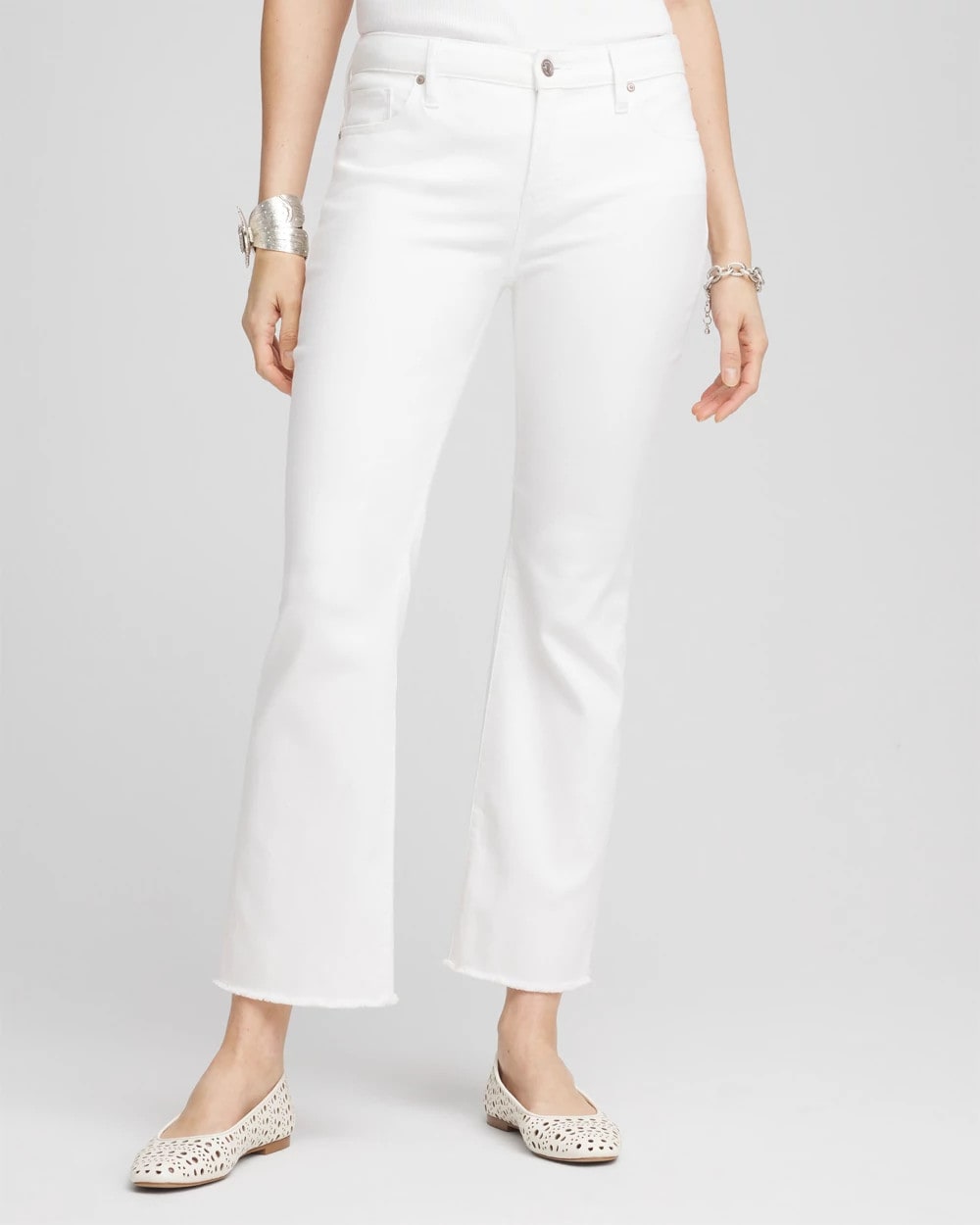Chico's - No-Stain Girlfriend Frayed Flared Jeans