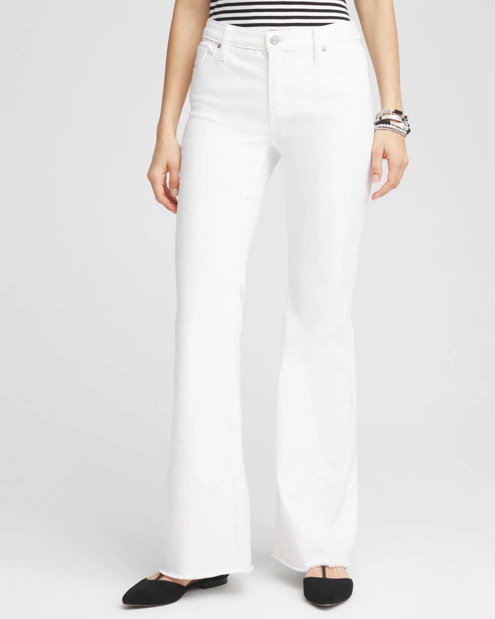 Chico's - Girlfriend No Stain Frayed Flared Jeans
