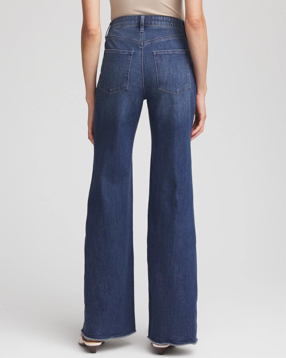 Chico's - Embellished Frayed Flared-Leg Jeans