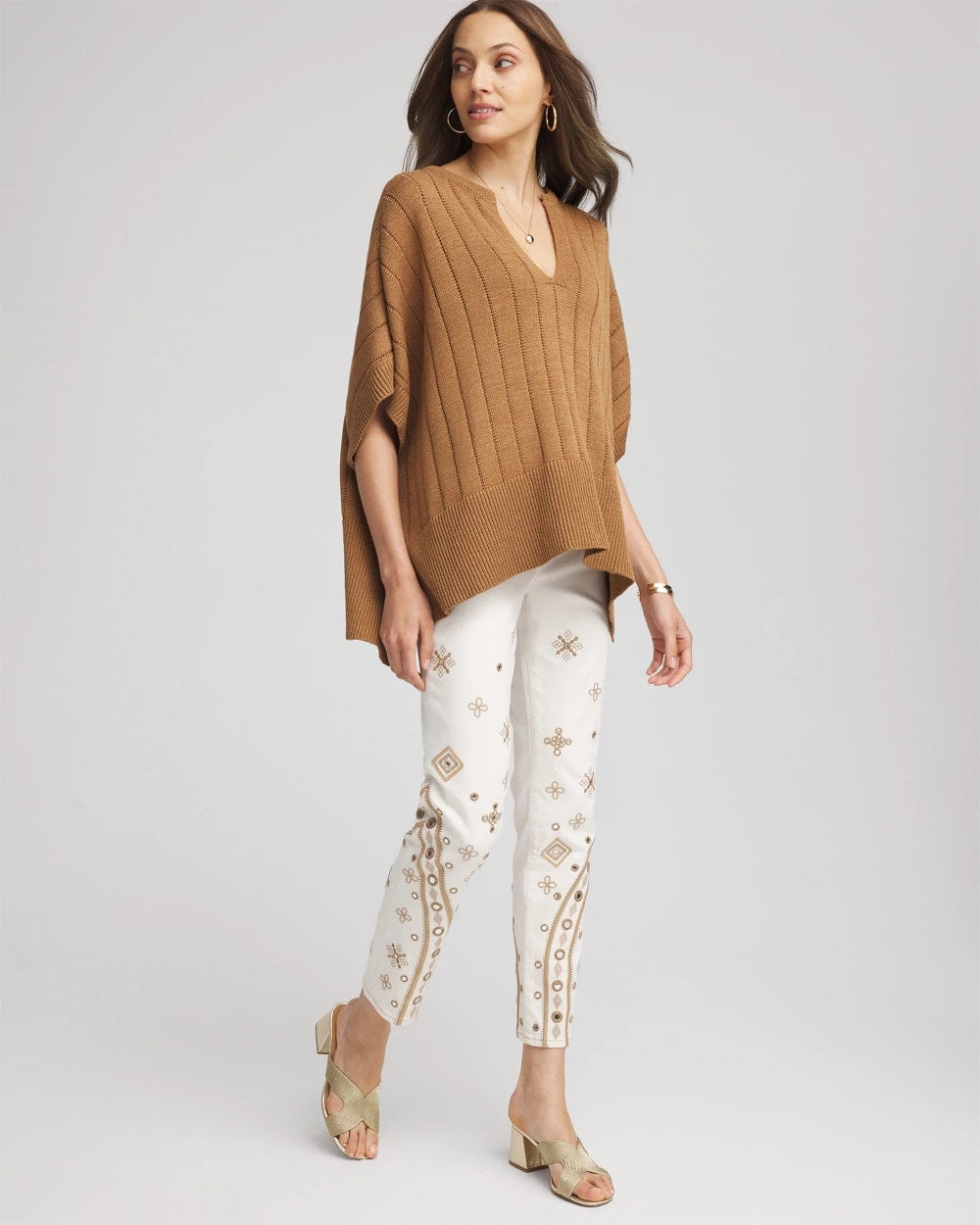 Chico's - Embellished Girlfriend Slim Ankle Jeans