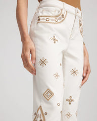 Chico's - Embellished Girlfriend Slim Ankle Jeans
