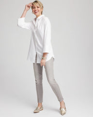 Chico's - Silver Pull-On Slim Ankle Jeggings