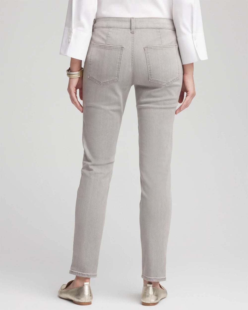 Chico's - Silver Pull-On Slim Ankle Jeggings