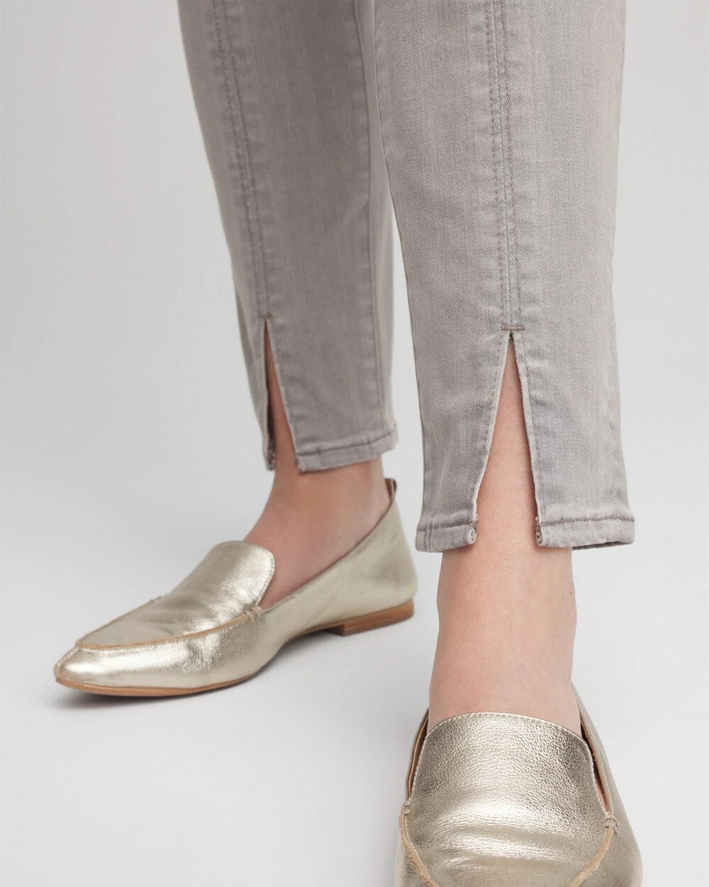 Chico's - Silver Pull-On Slim Ankle Jeggings