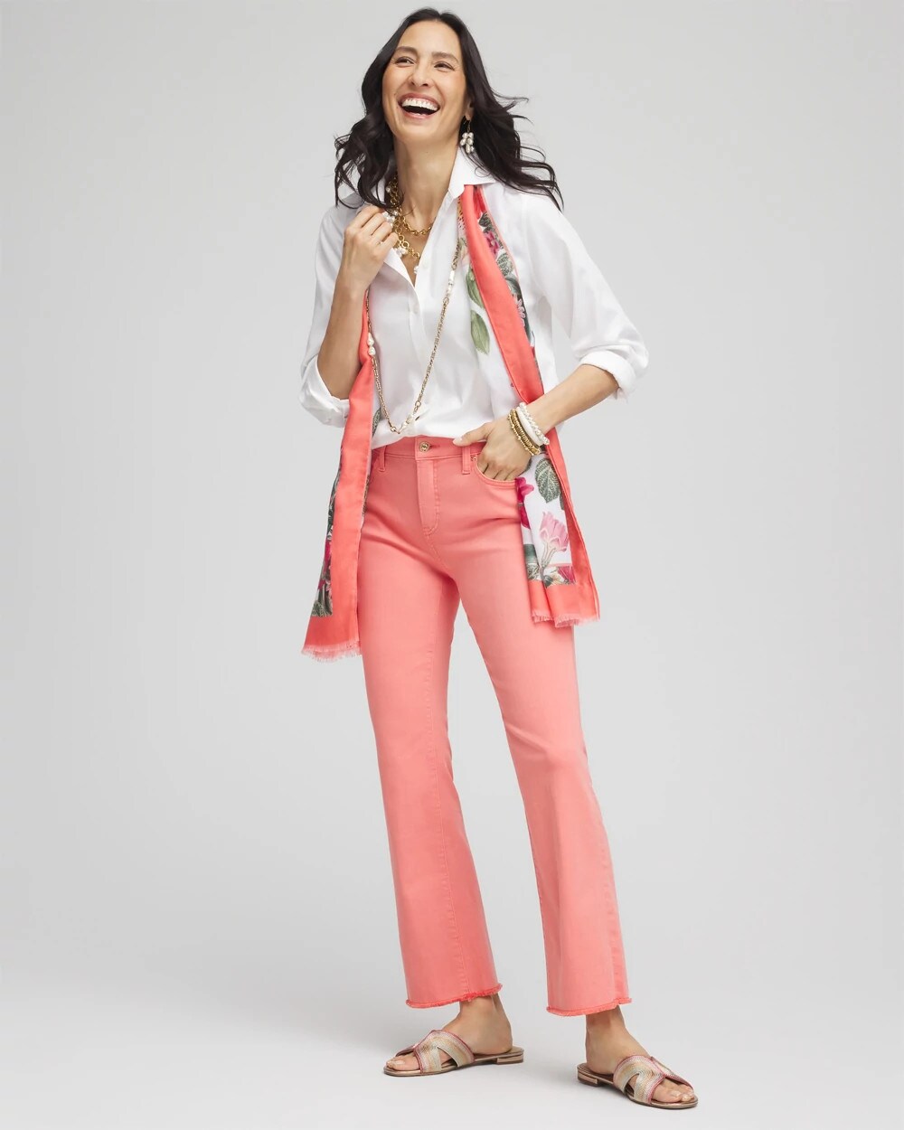 Chico's - Girlfriend Fray Hem Kick Flare Jeans