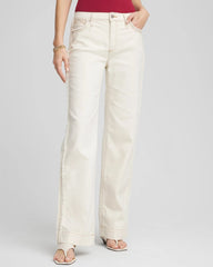 Chico's - Sea Salt High-Rise Frayed Jeans