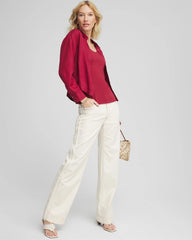 Chico's - Sea Salt High-Rise Frayed Jeans
