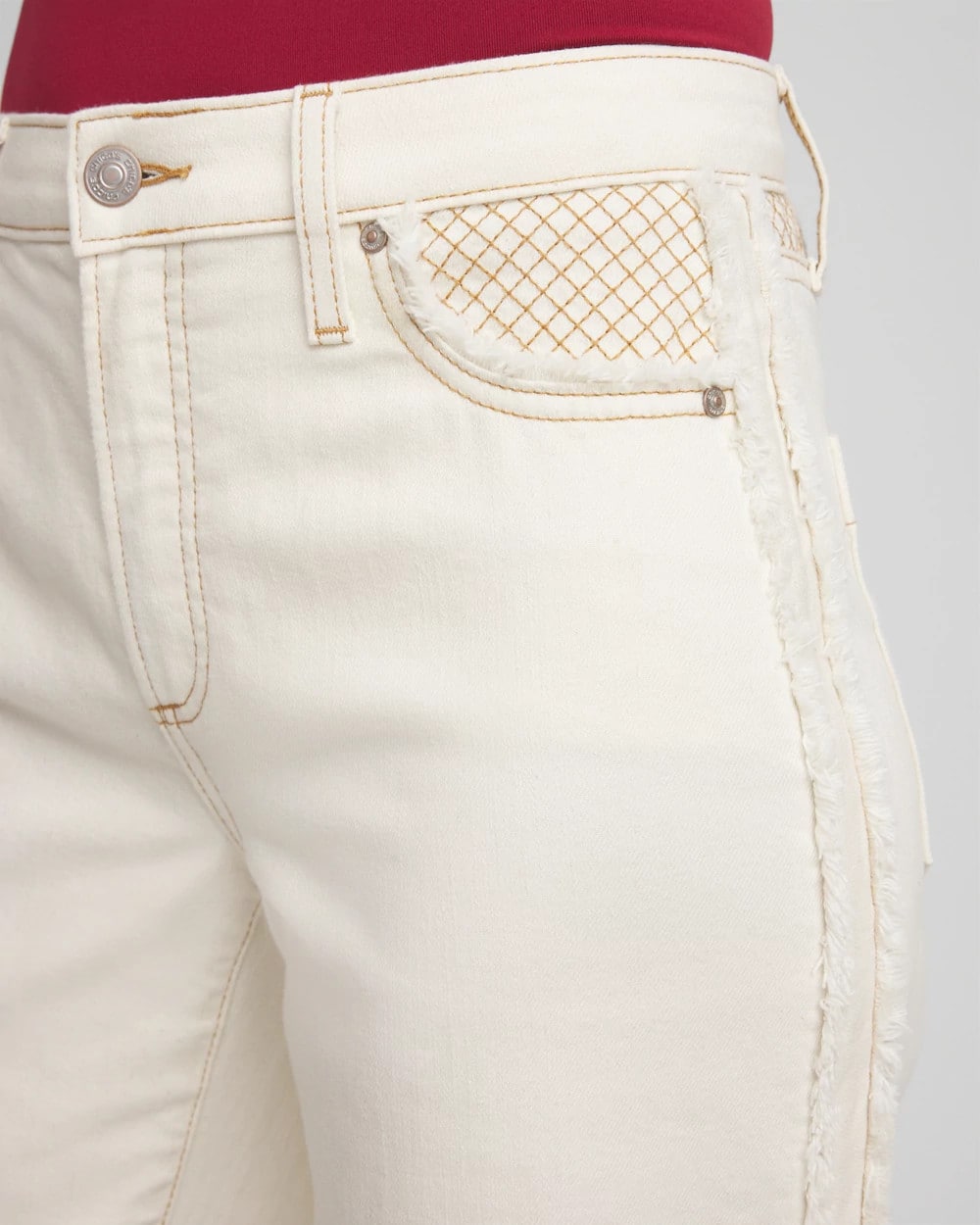 Chico's - Sea Salt High-Rise Frayed Jeans