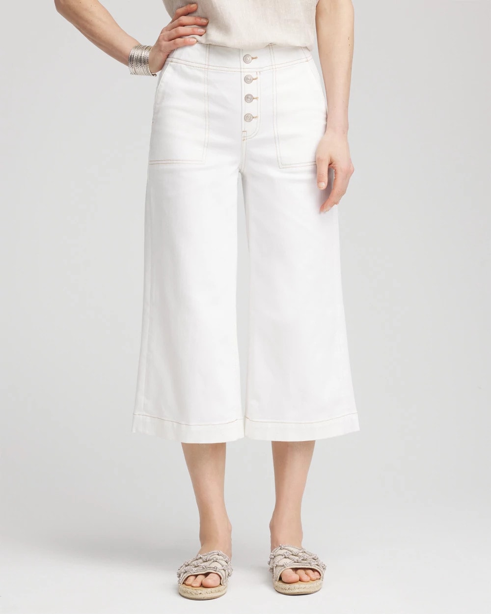 Chico's - No Stain Pull-On Wide Capri Jeans